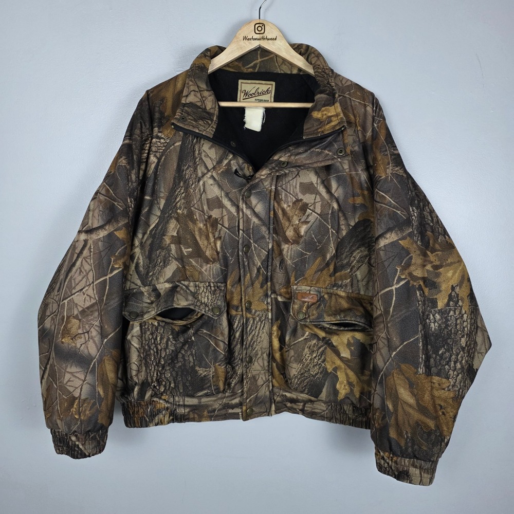 Woolrich Mens Camo Realtree Insulated Bomber Jacket Outdoor Gear Size XL